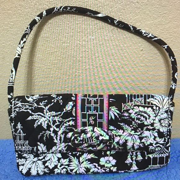 Vera Bradley Shoulder Handbag, Brown with Pink, Vintage - Picture 1 of 8